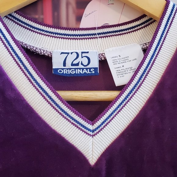 Vintage 90s 725 Originals Purple Velvet Top - Picture 5 of 7